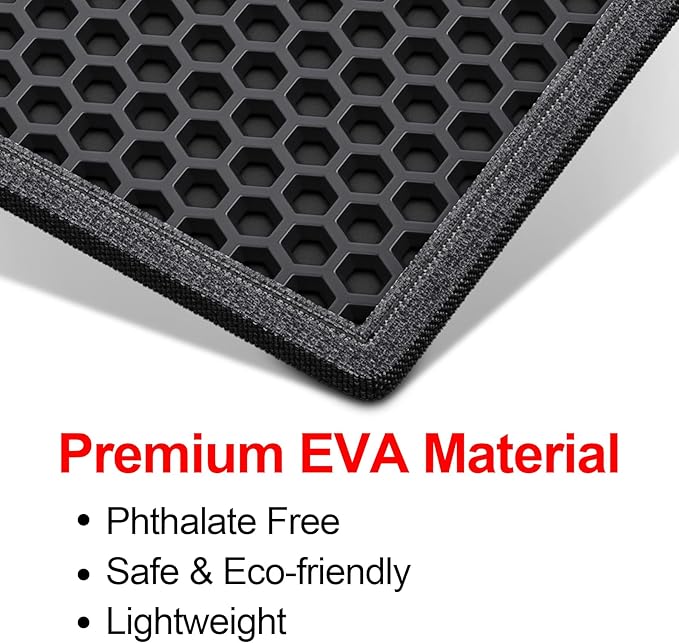 Cat Litter Box Mat: 36"x 30" Waterproof Kitty Cat Litter Trapping Mat, Easy-clean Double-layer Scatter Control Pad Rug (Black)