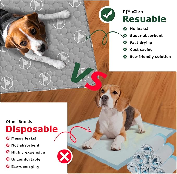 PJYuCien Washable Dog Playpen Mat, 36”x 36”, Leak-Proof Reusable Puppy Pee Pads, Non-Slip Pee Mat for Whelping Pads, Crate, Potty Training, Puppy Playpen (Note: Mat Only, Playpen Not Included)