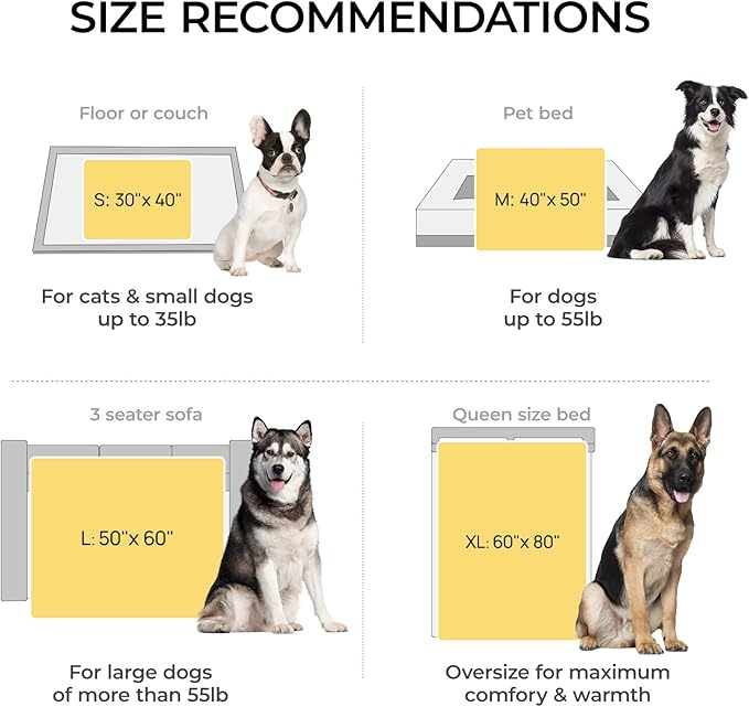 Luciphia Large Waterproof Dog Blanket for Pet Washable Liquid Proof Bed Intimacy Protection Shaggy Plush Calming Long Faux Fur Couch Cover Calming Cat Throw Blankets, Mist Grey, 60" x 80"