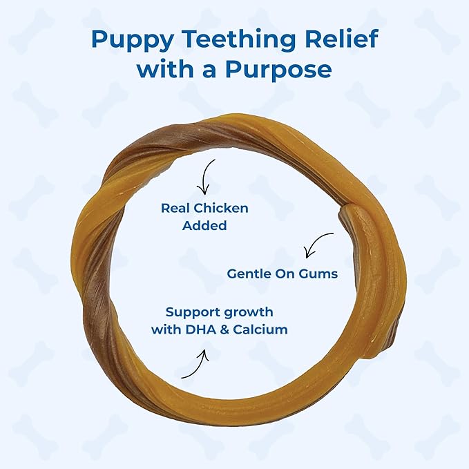 N-Bone Puppy Teething Rings, Grain-Free Chicken Flavor, 6 ct