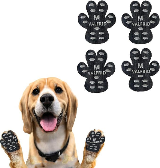 ‌VALFRID Dog Paw Protector Pads,15 Sets-60 Pads Anti-Slip Grips for Hardwood Floors,Best for Hot Pavement,Strong Self-Adhesive Traction Stickers for Senior Dog Essentials Black M