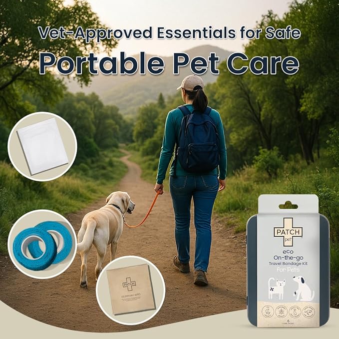 PATCH Eco Pet First Aid Kit for Dogs and Cats. Cat and Dog First Aid Kit with Bandages, Gauze Pads & Glove. Emergency Kit for Animals Including Puppy