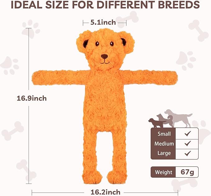 SHARLOVY No Stuffing Dog Toys 5 Pack, Crinkle Interactive Dogs Toy for Boredom, Puppy Toys for Teething to Keep Them Busy, Cute Squeaky Dogs Toy for Small, Medium, and Large Breed