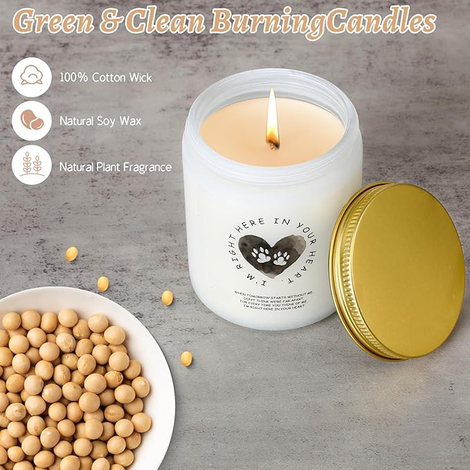Dog Memorial Gifts for Loss of Dog, Sympathy Candle Gift for Pet Memorial Gifts for Dogs Cats, Pet Loss Gifts Remembrance, Bereavement Grief Condolence Gifts for Dog cat Lovers Friends Familes