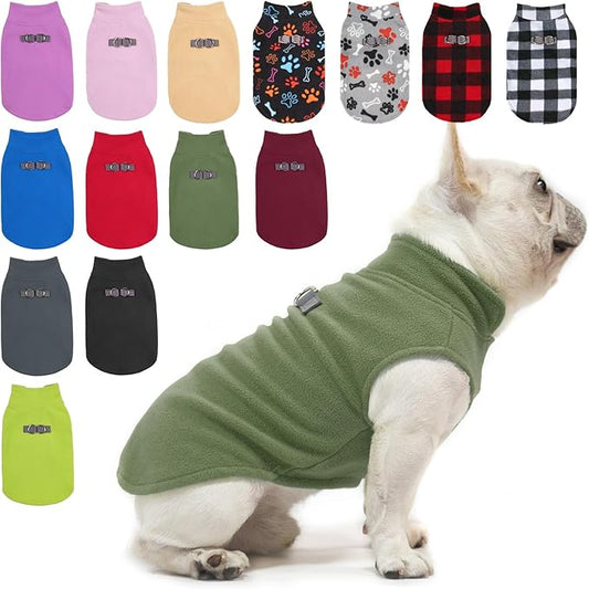 BEAUTYZOO Dog Fleece Vest Sweater Winter Jacket for Small and Medium Dogs with D-Ring Leash Cold Weather Coat Hoodie for XS S M Dogs Boy or Girls, Large