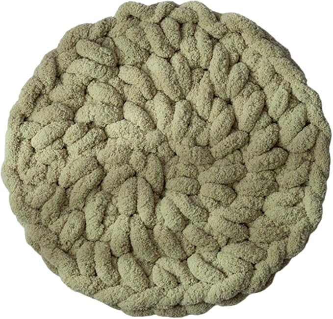 Cat Knitted Bed Mat, Extra-Soft Washable Warm Round Pads Cushions for Indoor Kittens, Cat Trees Towers, Perfect for Kneading and Sleeping (Green,X-Large)