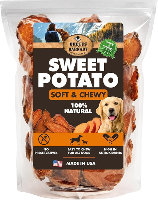 Sweet Potato Slices For Dogs - Soft & Chewy - Single Ingredient Dog Treats, Healthy 100% Natural Sweet Potato Dog Treats With No Added Preservatives - Softer & Great For Puppies Or Senior Dogs (5lb)