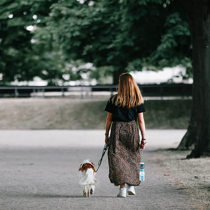 Dog Water Bottle with Food Container & Poop Bag Holder, Travel Water Bowl, Portable Pet Dispenser, Dog Gifts Stuff Accessories Items, Puppy Essentials for Yorkie Chihuahua Walking Hiking