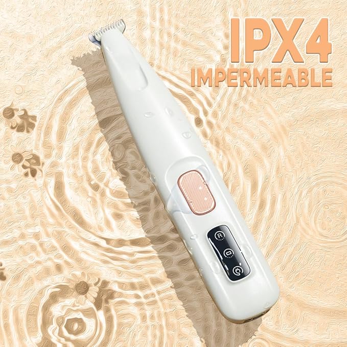 Paw Trimmer, Upgrade Multifunctional Pet Hair Clippers Waterproof Rechargeable Pet Shaver with LED Light, Pet Paw Trimmer for Paws Eyes Ears Face Rump (1PC), White