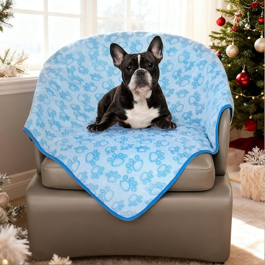 Stuffed Dog Blanket, Blue Premium Soft Throw Flannel Fleece Blanket for Medium Small Dogs, Pet Puppy Blankets for Kitten Cat, Christmas Pet Gift for Bed Cover, Couch, Crate(24x32 inch (Pack of 1))