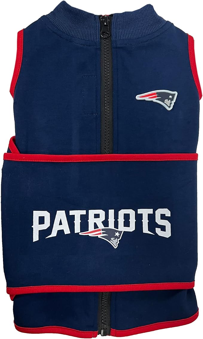 NFL NEW ENGLAND PATRIOTS Dog Anxiety Shirt Calming Soothing Solution Vest for Dogs Cats with Anxiety, Fears, Fireworks, Loud Noises, Dark, Lonely Keeps Dogs Calm Feeling Safe, Relaxing Jacket, X-Small