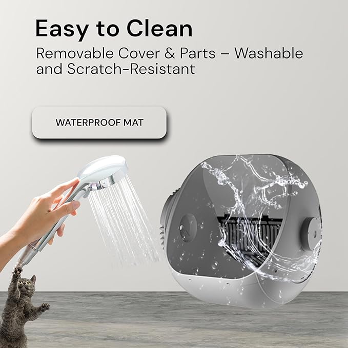 Open-Top Self Cleaning Litter Box, 68L Large Capacity for Multi Cats - Automatic Litter Box New Gray Design with App Control & Fragrance Dispenser for a Fresh Home