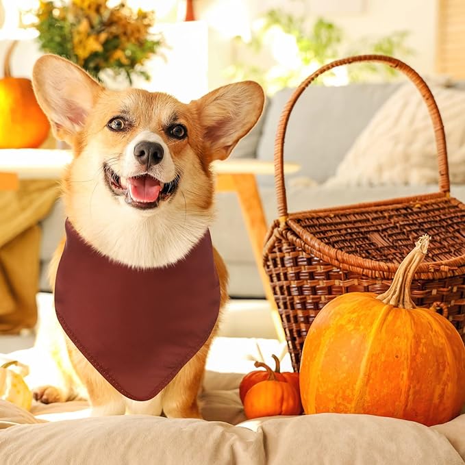 48 Pcs Fall Dog Bandanas Bulk Sublimation Blank Bandanas for Dogs Heat Transfer Triangle Bibs DIY Scarf for Small Medium Large Puppy Pets Halloween Christmas Costume(Red Green Orange Brown)