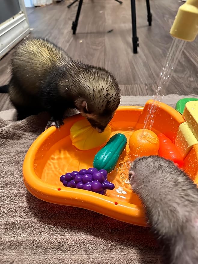 Bird Bath Shower, Bird Bath for Cage with Faucet, Parrot Shower Bathtub Parrot Automatic Bathing Box, Bird Baths for Parakeets, Ferret, Budgie, Goldfinch, Cockatiel, Lovebird and Small Birds (Orange)