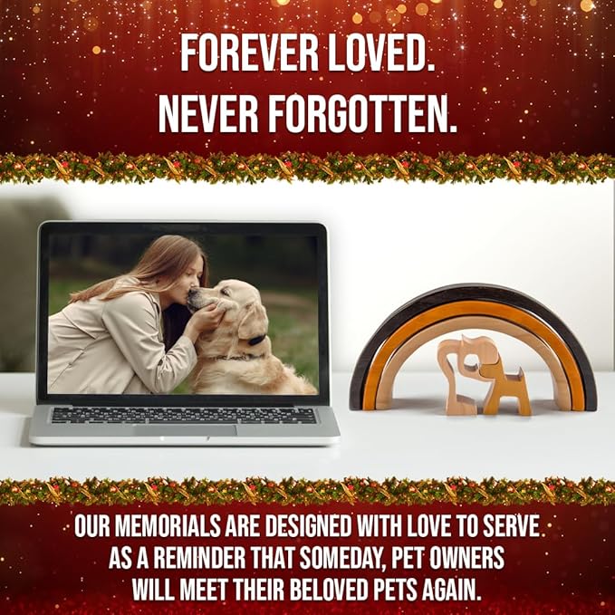 Capti Rainbow Bridge Dog Memorial Gifts, Cat Memorial Gifts - I'll Meet You at The Rainbow Bridge - Pet Loss Gifts, Bereavement, Sympathy Keepsake Dog Mom, Dog Dad for Loss of Pet (Dog and Mom)