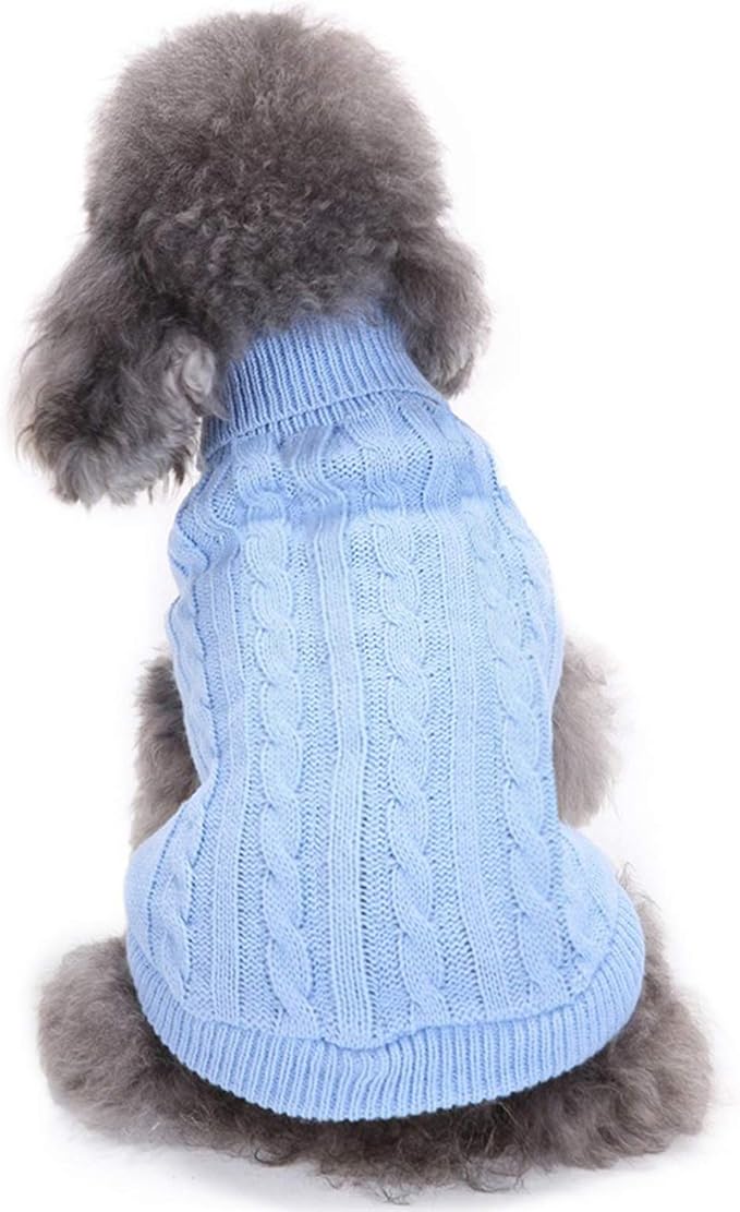 Dog Sweater for Small, Medium, Large Dogs - Warm Winter Turtleneck Pet Clothes for Cats and Puppies - Cute Classic Christmas Coat for Girls and Boys