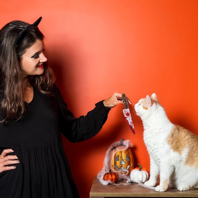 EXPAWLORER Cat Catnip Toys- 4 Psc Interactive Stuffed Knife Cat Nip Toy for Indoor Cats, Bite Resistant Chew Toys Teeth Cleaning Gift for Kitten