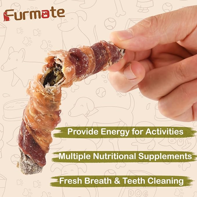 Dog Treats, Chicken Duck Wrapped Cod Skin Sticks for Dogs, Healthy Fish Dog Snacks Rich in Omega 3, Rawhide-Free Long Lasting Dog Jerky Traning Treats for Small Medium Large Breeds,10.58 oz