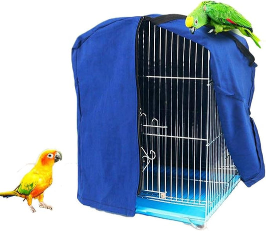 QBLEEV Bird Parrot Cage Cover Shade, Blackout Birdcage Covers, Windproof Light-Proof Sleep Reduces Distractions Night Accessories Cloth Without Cage-12.6x13x17.7in (LxWxH)
