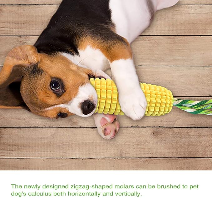 Carllg Dog Chew Toys for Aggressive Chewers, Indestructible Tough Durable Squeaky Interactive Dog Toys, Puppy Teeth Chew Corn Stick Toy for Small Medium Large Breed