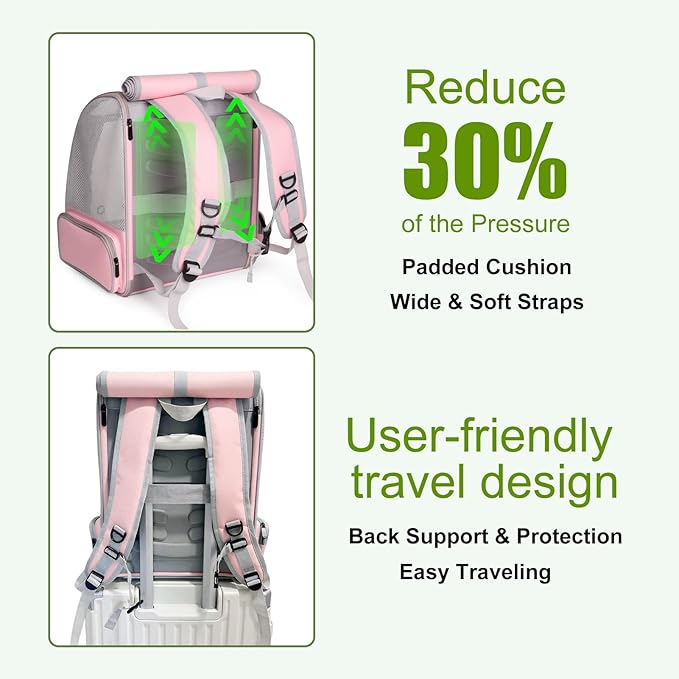 Parrot Carrier Backpack for Small to Medium Bird, Bird Travel Carrier Cage with Standing Perches and Metal Tray, Breathable Portable Transport Bag for Parakeet, Budgie, Conure, Cockatiel, Parrot