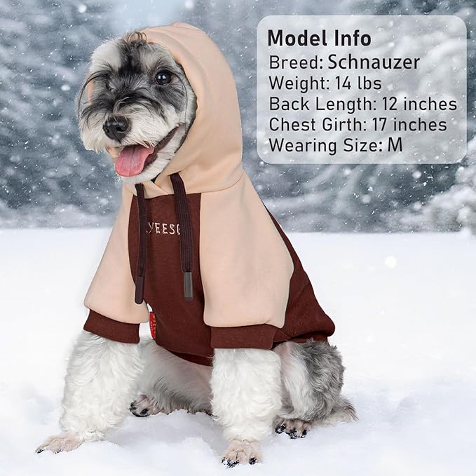 KYEESE Dog Hoodie Stretchy Pet Sweatshirt with Drawstring Comfort Cat Sweater Cat Coat with Leash Hole Warm Pet Clothes Dogs Winter Coat for Cold Weather Soft Dog Clothes for Small Dogs