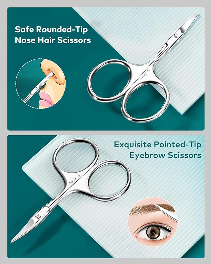 MR.GREEN 12-in-1 Manicure & Pedicure Set – Professional German Stainless Steel Nail Clippers,Cuticle Tools & Nail Care Kit, Travel Grooming Kit for Men & Women with Leather Case (Caramel Brown))