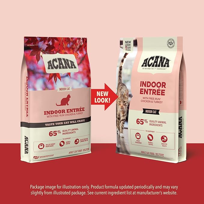 ACANA Dry Cat Food for Indoor Cats Indoor Entrée Chicken Turkey Whole Herring and Rabbit 4lb Bag