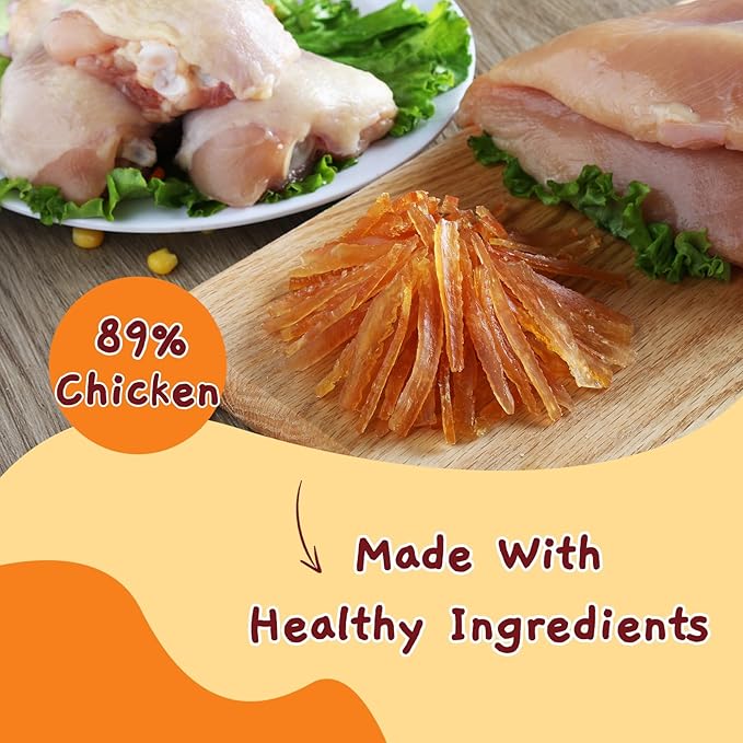 Jungle Calling Soft Training Treats for Small Dog and Cats, Mini Chicken Strips Puppy Training Edible Snacks Easy to Digest, Grain Free