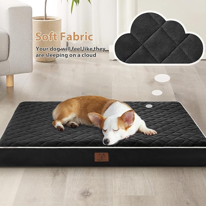 WNPETHOME Orthopedic XXL Dog Beds Large Sized Dog, Waterproof Extra Large Dogs Bed with Removable Washable Cover, Multi-Needle Quilting Dogs Crate Bed