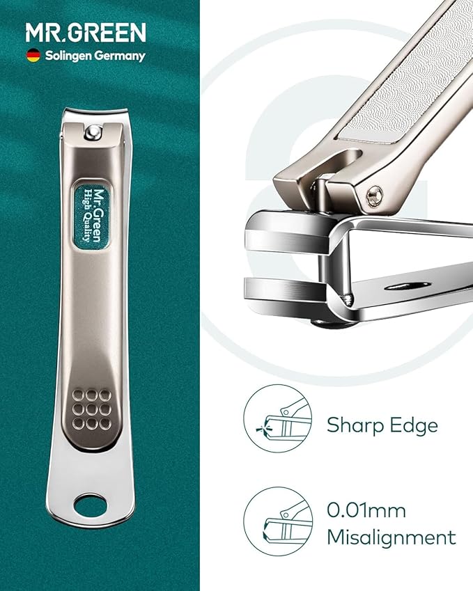 MR.GREEN 12-in-1 Manicure & Pedicure Set – Professional German Stainless Steel Nail Clippers,Cuticle Tools & Nail Care Kit, Travel Grooming Kit for Men & Women with Leather Case (Caramel Brown))