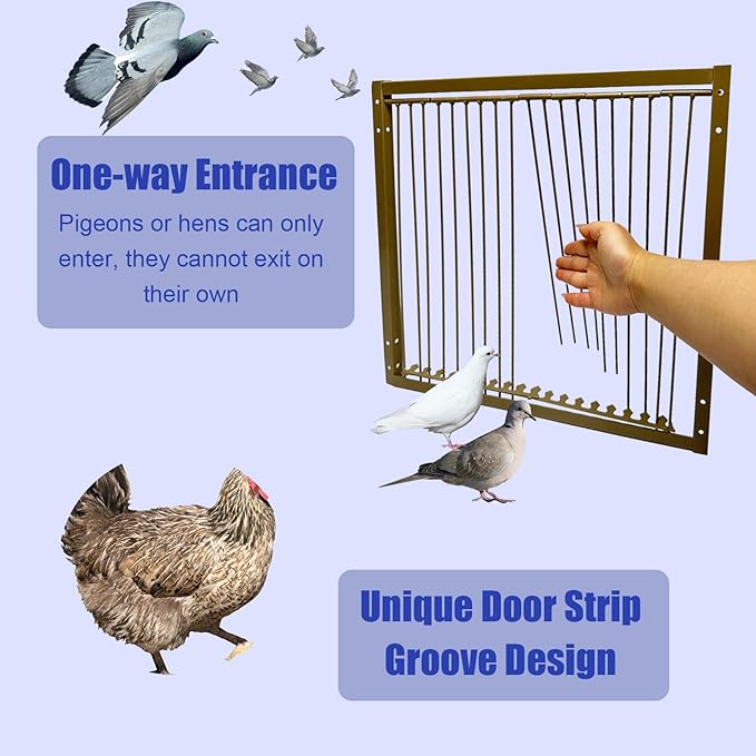 15" H Chicken Pigeon Trap Cage Birdcage Small Animal Trap Cage with Escape-Proof Design for Bird Turkey Duck Dove (23.6" L x 23.6" W x 15.7" H)