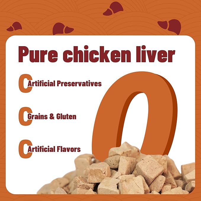 Just Try 8.71 oz Freeze-Dried Chicken Liver Treats for Dogs - Natural, Protein-Packed Dog Training Snacks - Grain-Free, Iron & Vitamin A Rich