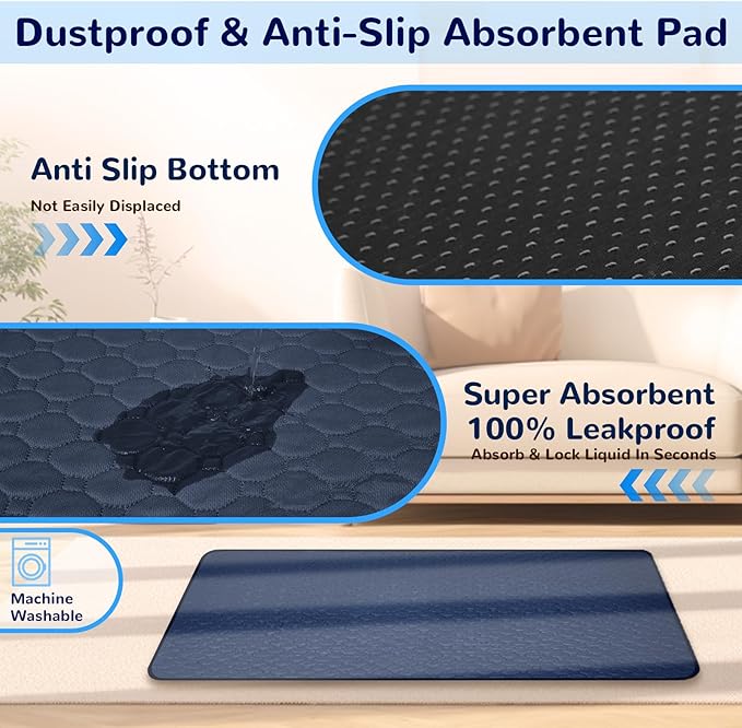 Dog Bed XL Indestructible Waterproof Big Dog Couch Orthopedic with Anti-Slip Mat, Memory Foam Pet Bed Washable (Blue)