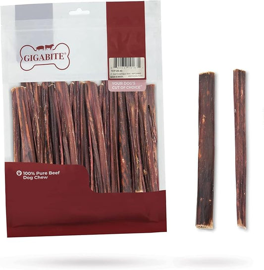 Best Pet Supplies GigaBite 6 Inch Beef Gullet Jerky Sticks (40 Pack) - All Natural, Free Range Beef Esophagus Stick Dog Treat
