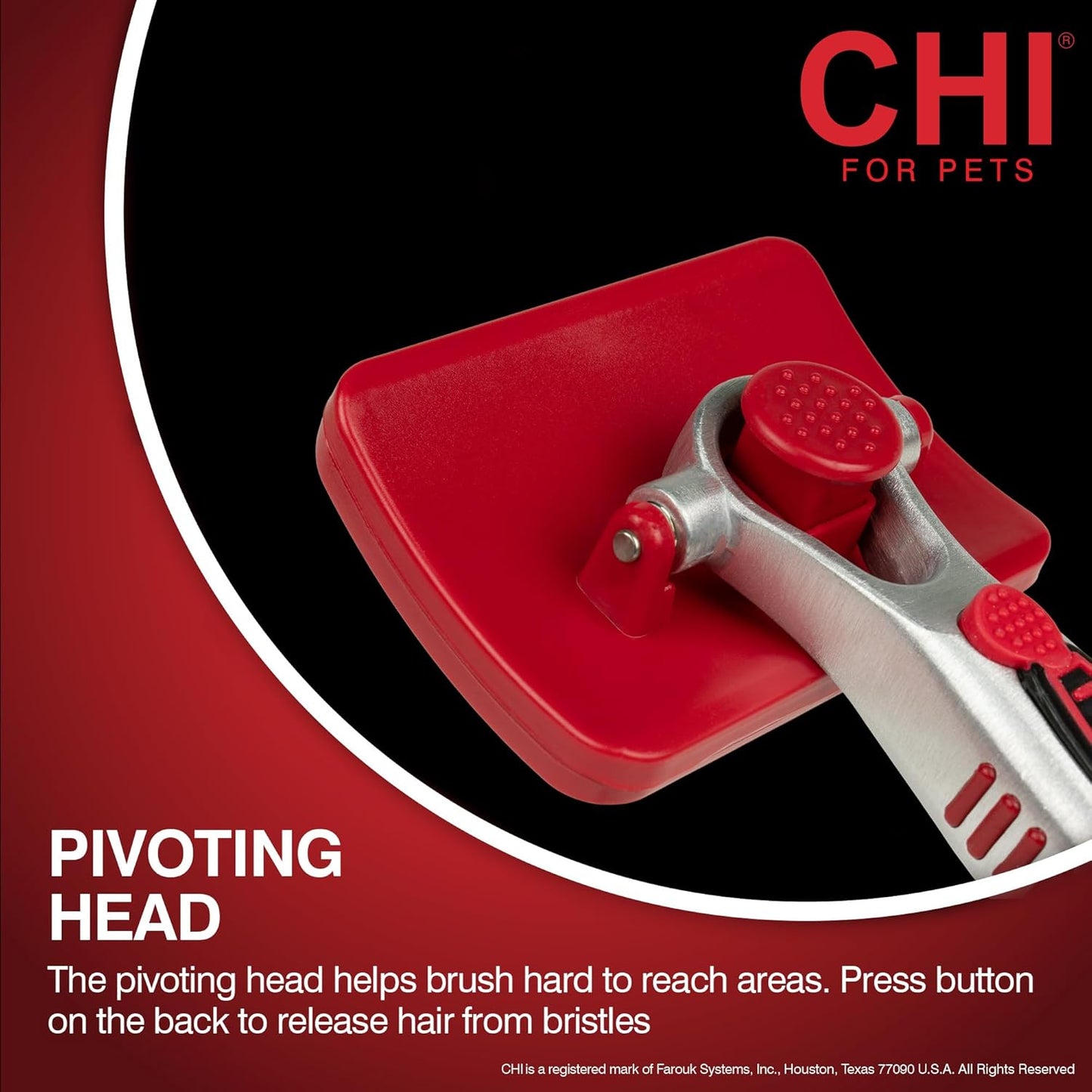CHI for Dogs Self-Cleaning Pivoting Slicker Brush - High-End Dog Grooming Brush for Small Breeds - Detangling and Deshedding Tool for Coats - Size Small for Everyday Use