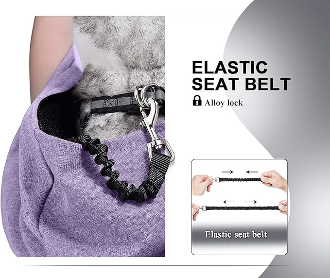 TOMKAS Medium Padded Shoulder Strap Dog Cat Carrier Sling (Purple for 8-15 lbs)