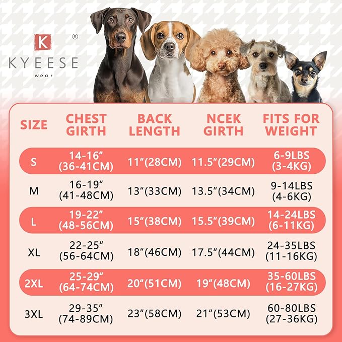 KYEESE Dog Hoodie Stretchy Dogs Winter Coat for Cold Weather Soft Dog Clothes for Small Dogs Pet Sweatshirt with Drawstring Comfort Cat Sweater Warm Pet Clothes Cat Coat with Leash Hole
