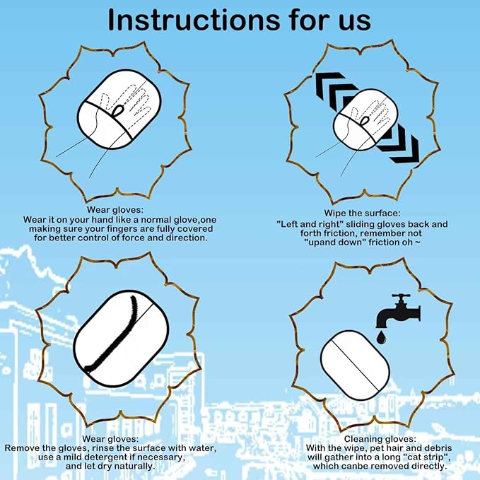 Pet Hair Remover Glove for Cats & Dogs, Cat Grooming Gloves for Hair Removal, 2025 New Upgrade Efficient Grooming Glove for Pets Hair, Grooming Clothes, Sofas(2pcs)