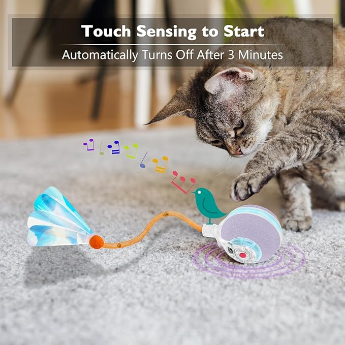 Interactive Cat Toys Ball for Indoor Cats,[Newly Upgraded] Agile Moving Cat Ball with Elastic Mesh Tail,Automatic Kitten Toys for Bored Indoor Adult Cats,Motion Activated (Purple)