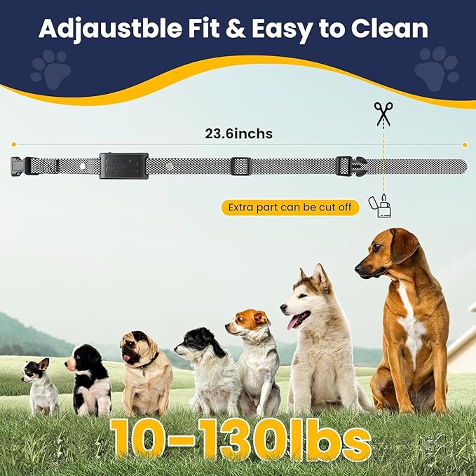 Wireless Dog Fence, Invisib Fence for Dogs Electric Fence 185 Days Standby Training Collar, Flash Light & Waterproof Portable Dog Perimeter Collar with 3 Training Mode for 2 Dogs Large Medium