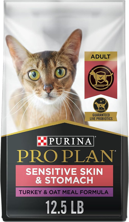 Purina Pro Plan Sensitive Skin and Stomach Dry Cat Food Turkey and Oat Meal Formula - 12.5 lb. Bag