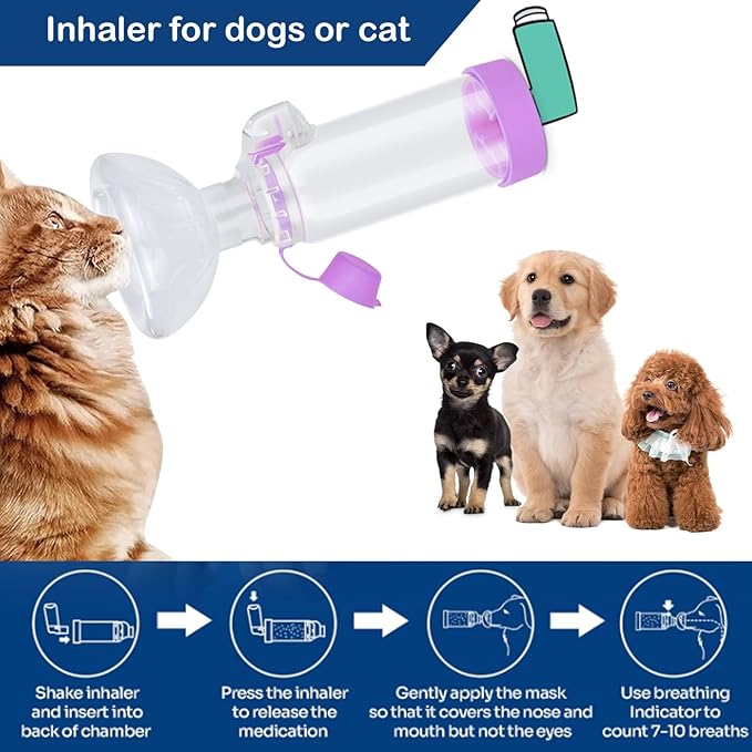 Inhaler Aerosol Chamber for Dogs Inhaler Spacer for Giving Medicine to Your Pet-Helps Dog with Breathing & Delivering Medication Fits (for Dog)