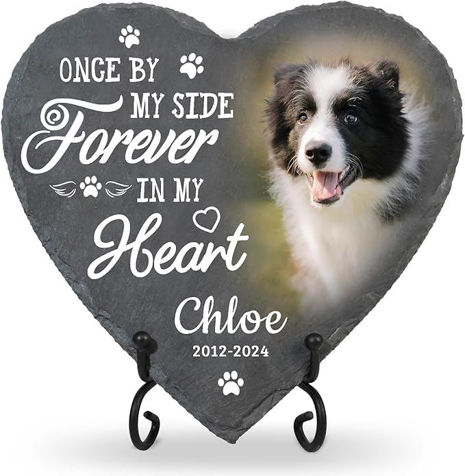 Personalized Dog Memorial Stone, Pet Memorial Sympathy Gifts for Loss of Dog, Pet Passing Away Heart Shape Stone, Cat Bereavement Remembrance Gifts
