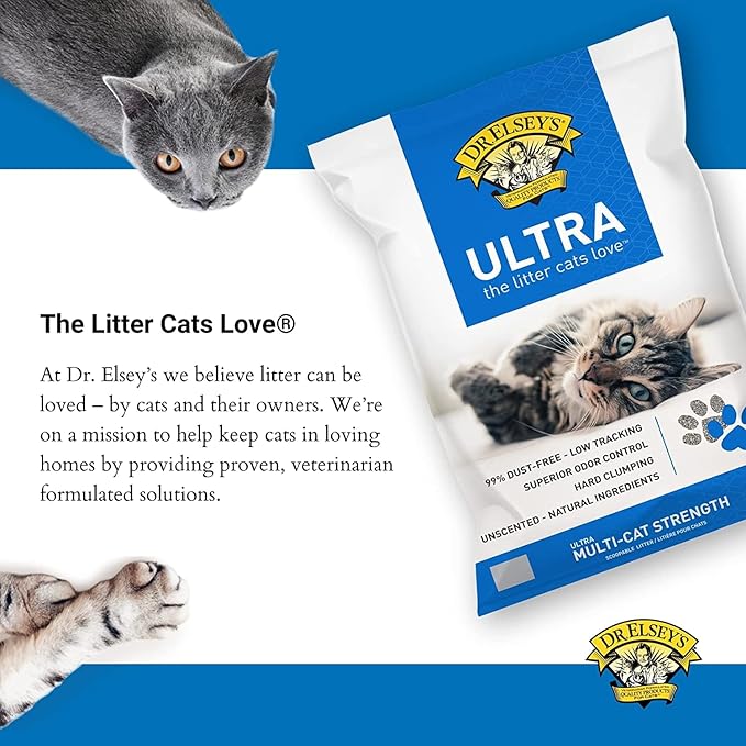 Dr. Elsey's Ultra Unscented Clumping Clay Cat Litter 18 lb Bag