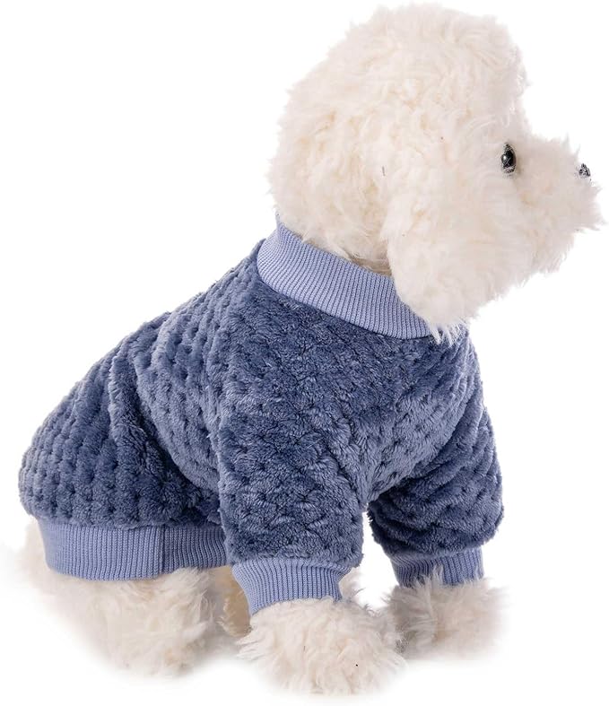 Dog Sweater, 2 or 3 Pack Dog Sweaters for Small Medium Dogs or Cat, Warm Soft Flannel Pet Clothes for Dogs Girl or Boy, Dog Shirt Coat Jacket (X-Small, Grey+Navy+Sky Blue)
