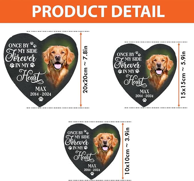 Personalized Dog Memorial Gifts for Loss of Dog, Custom Photo Pet Stone, Personalized Memorial Gifts for Pet Loss, Gift for Cat Lovers, Stones for Dogs, Cemetery Decorations for Grave Q5