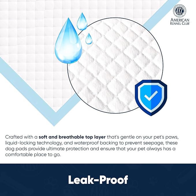 American Kennel Club Charcoal Puppy Training Pads, with Anti-Slip Adhesive Backing, Quick Dry Gel and Activated Carbon Odor Control (Charcoal, 60 Count - (XXL 28 x 34))