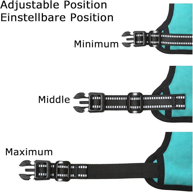 HEELE Dog Harness Dog Harness Small Dog No Pull Harness wiht Soft Handle Reflective Harness Adjustable, Turquoise, S