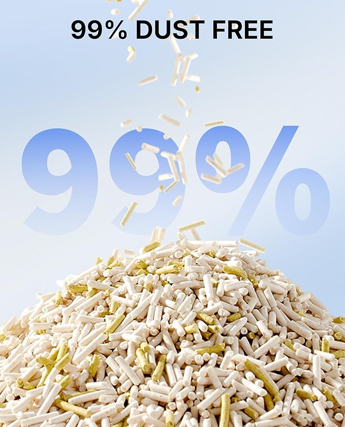 PETKIT 2025 New Urine Monitor Litter, pH Detection Tofu Litter, Superior Clumping 100% Natural Ingredients Plant Cat Litter, Dust-Free and Odor Control, Non-Sticky, Easy Scooping (5.2lb×6bags)